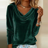 Ginevra | Blusa in Velluto con Scollatura Morbida