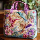 Borsa imbottita realizzata a mano con colibrì e fiori