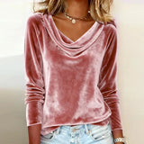 Ginevra | Blusa in Velluto con Scollatura Morbida