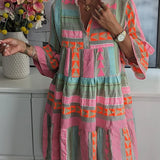 Silvia | Vestito Boho a Swing con Dettagli di Volant