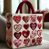 Borsa imbottita fatta a mano con cuori