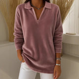 Greta | Maglione Morbido in Velluto con Scollatura a V