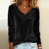 Ginevra | Blusa in Velluto con Scollatura Morbida