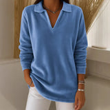 Greta | Maglione Morbido in Velluto con Scollatura a V