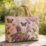 Borsa imbottita realizzata a mano con farfalle