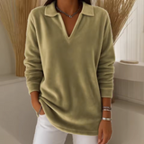 Greta | Maglione Morbido in Velluto con Scollatura a V