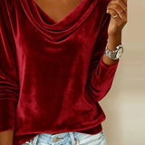 Ginevra | Blusa in Velluto con Scollatura Morbida