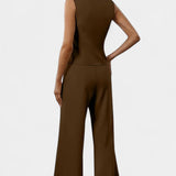 Ginevra | Completo Gilet Senza Maniche e Pantaloni a Gamba Larga