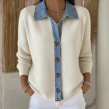 Rebecca | Maglione in Maglia con Collo in Denim