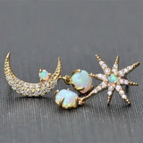 Orecchini Luna e Stella in Oro e Opale