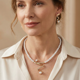 Set di Collana e Orecchini in Perle Naturali
