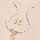 Set di Collana e Orecchini in Perle Naturali