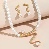 Set di Collana e Orecchini in Perle Naturali