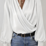 Quinn Blusa Elegante a Manica Lunga con Scollatura a V