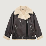 Aviara™ | Giacca Biker | Cappotto Invernale Caldo e Lussuoso