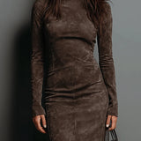 Ambra | Vestito midi lungo marrone