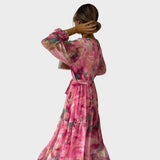 Valentina | Vestito lungo con stampa floreale