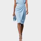 Cecilia | Vestito Midi a Maniche Lunghe con Collo Rotondo