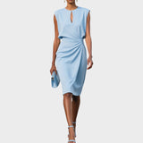 Cecilia | Vestito Midi a Maniche Lunghe con Collo Rotondo