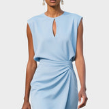 Cecilia | Vestito Midi a Maniche Lunghe con Collo Rotondo