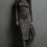 Ambra | Vestito midi lungo marrone